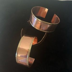 7 inch cuffed hand molded copper bracelet
